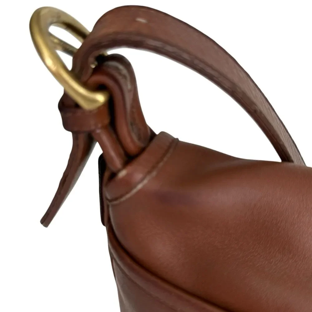 Vintage Coach 4150 Fletcher Flap Brown Leather Shoulder Bag Brass Hardware - Picture 5 of 15